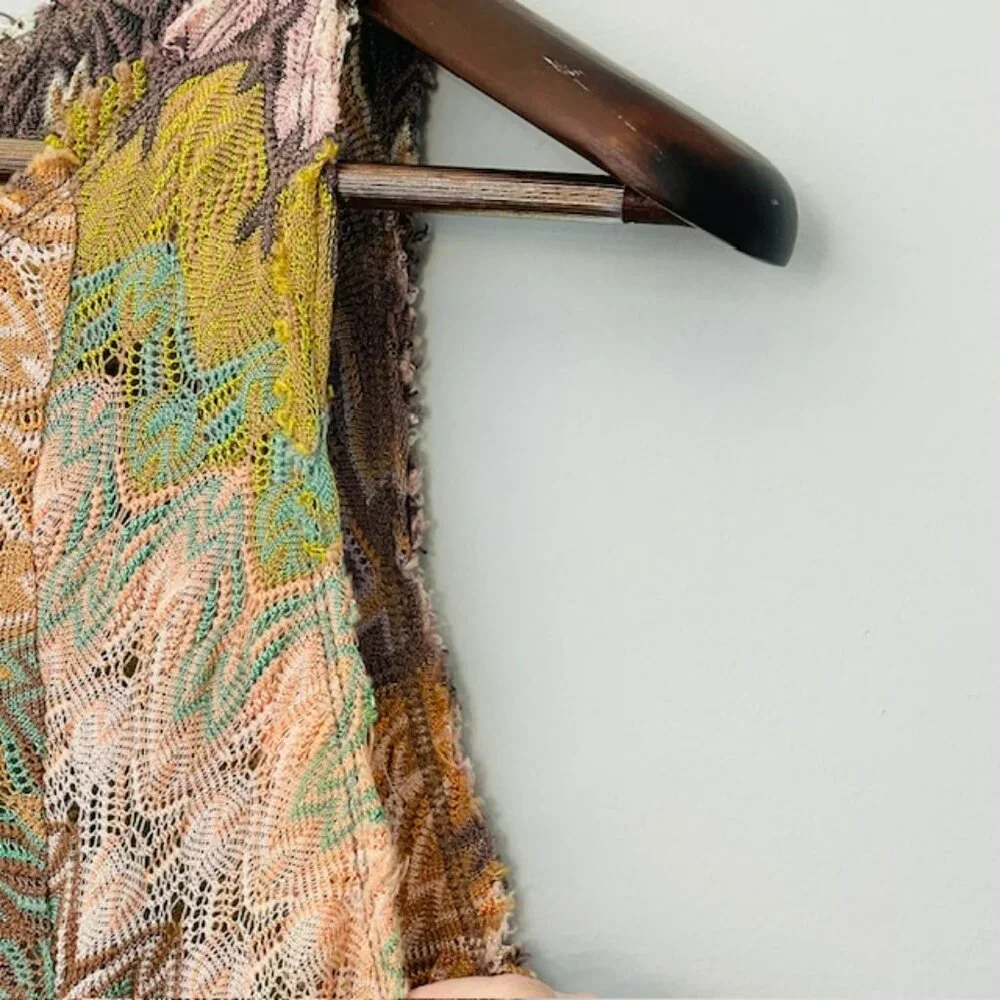 Missoni Vintage Zig Zag Raschel Lacy Knit High Neck Tank Mini Dress 40 XS/S - Picture 4 of 11